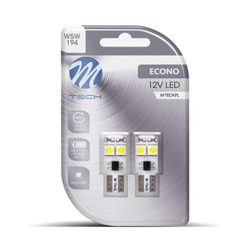 M-Tech LED W5W 12V - Basic 4x Led diode - Canbus - Wit ..., Verzenden, Nieuw