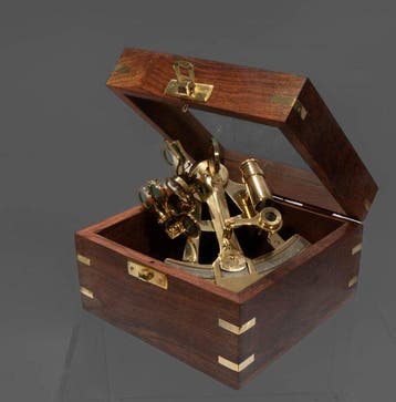 Sextant - Hout, Messing - maritimen Navigationskunst in