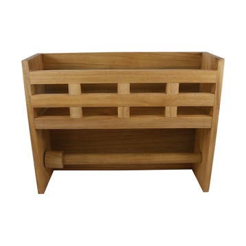 Teak Opbergrek met Keukenrolhouder, Ophalen of Verzenden, Nieuw
