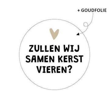 10 x Wensetiket rond 40mm - Zullen wij samen kerst vieren?, Ophalen of Verzenden, Nieuw