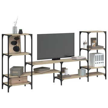 vidaXL Tv-meubel 206,5x28,5x95 cm bewerkt hout sonoma, Verzenden, Nieuw, Overige houtsoorten