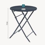 Klaptafel Sande tuintafel metaal rond 71xØ62 cm zwart [en.ca, Verzenden, Nieuw
