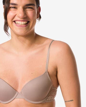 HEMA Push-up bh met beugel beige, Verzenden, Beige