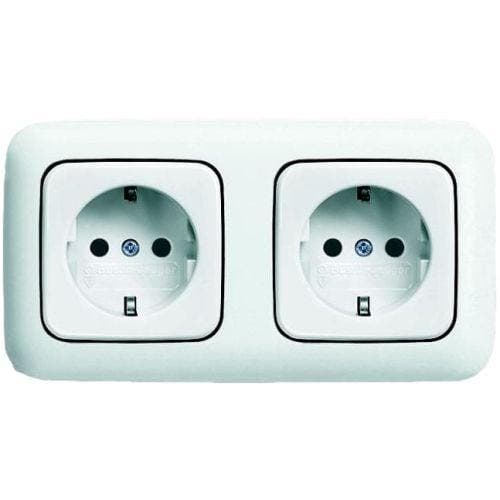 Busch Jaeger Reflex Si 2-voudige wandcontactdoos met, Doe-het-zelf en Verbouw, Elektra en Kabels, Nieuw, Ophalen of Verzenden