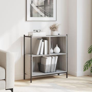 vidaXL Boekenkast 72x28x77,5 cm bewerkt hout grijs sonoma, Verzenden, Nieuw, Overige houtsoorten