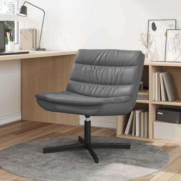 vidaXL Draaistoel Grijs 63 x 75 x 76 cm Kunstleer, Verzenden, Nieuw, Grijs