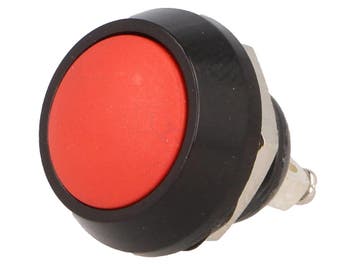 Push schakelaar - 12mm - SPST NO - 36V - Rood, Ophalen of Verzenden, Nieuw, Schakelaar