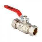 Bonfix kogelkraan 2 x 22 mm knel rode hendel, Ophalen of Verzenden, Nieuw