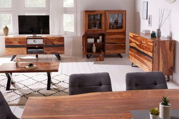 Eettafel Amazonas X 180cm natuurlijk Sheesham/ 40192, Ophalen of Verzenden, Nieuw