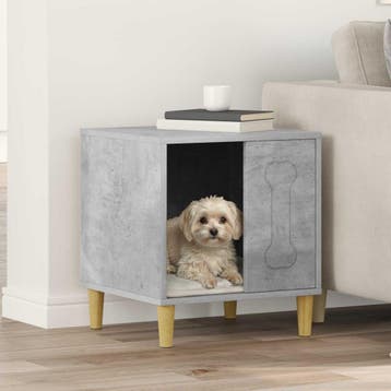 vidaXL Hondenhuis Betongrijs 44 x 42 x 49 cm Bewerkt hout, Dieren en Toebehoren, Verzenden, Nieuw