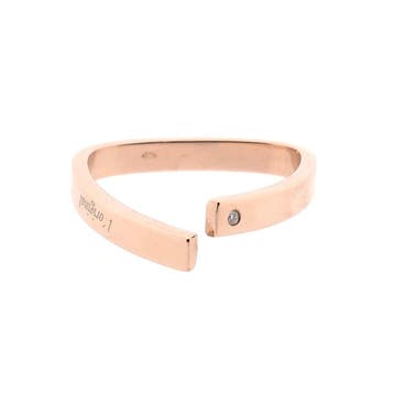 Jeunesse roségouden ring met diamant; 0,01 ct., Gebruikt, Ophalen of Verzenden, Kleiner dan 17, Met edelsteen