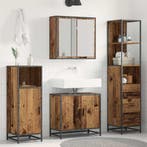 vidaXL Badkamermeubelset met lade 3 pcs Oud Hout Bewerkt, Huis en Inrichting, Badkamer | Badkamermeubels, Verzenden, Nieuw, Overige typen