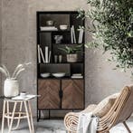 *WOONWINKEL* DTP Home Criss Cross Boekenkast Zwart Teak Met, Verzenden, Nieuw