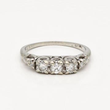 Ring - 18 karaat Witgoud Diamant (Natuurlijk), Nieuw