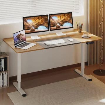 Elektrisch Zit-Sta Bureau 140x70cm Natuurlijk Hout - Ergonom, Verzenden, Nieuw