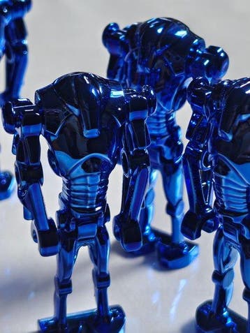 Lego Minifiguur - 10x Lego custom minifigure chrome blue !, Nieuw