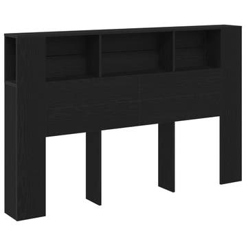 vidaXL Hoofdeinde kas Zwart Eiken Bewerkt hout, Verzenden, Nieuw, Zwart, Hout