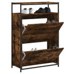vidaXL Schoenenkast 75x34x112 cm bewerkt hout gerookt, Verzenden, Nieuw