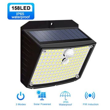 158 LED Solar Wandlamp met Bewegingssensor Buitenlamp, Verzenden, Nieuw
