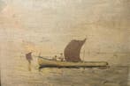 Scuola italiana (XIX), firmato Pellegrini - Marina con barca