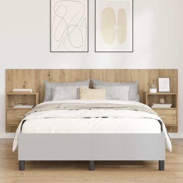 vidaXL Hoofdbord Met Kast 3 st Artisan Eiken Bewerkt hout, Verzenden, Nieuw, Bruin, Hout