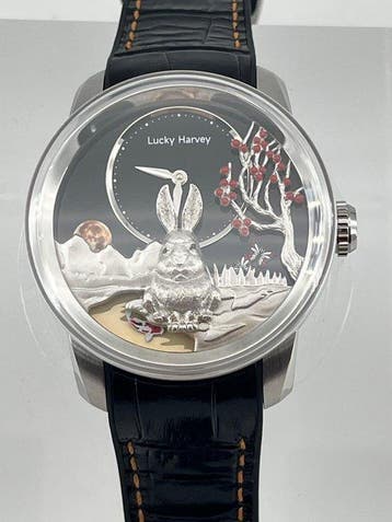 Lucky Harvey - 925 Silver Rabbit Automaton moon butterfly, Nieuw