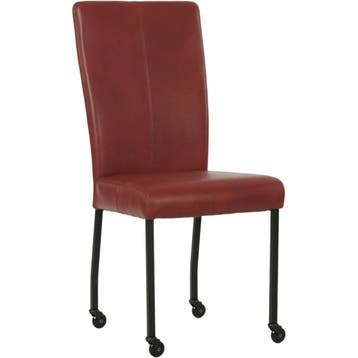 Leren eetkamerstoel Deal - Granada Rouge (rood) - Poten, Huis en Inrichting, Stoelen, Nieuw, Leer, Ophalen of Verzenden, Modern