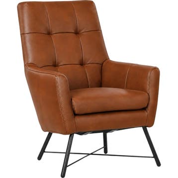 Leren fauteuil Proud - Granada Savannah (cognac), Nieuw, Ophalen of Verzenden, 75 tot 100 cm, Industrieel, Modern