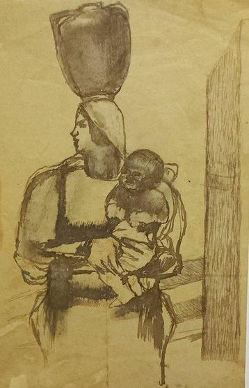 Siro Penagini (1885-1952) - Donna e bambino