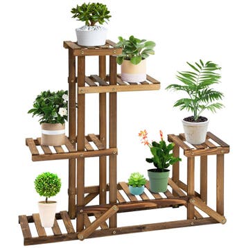 Plantenrek Massief Hout Bloemenstandaard Met 6 Niveaus, Verk, Tuin en Terras, Verzenden