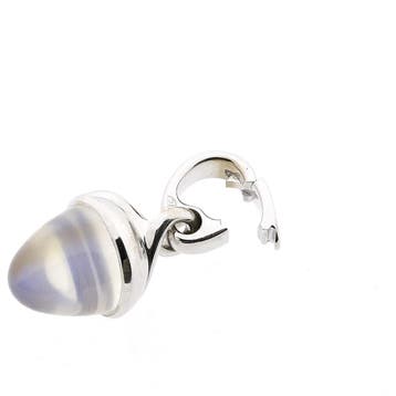 Witgouden hanger met maansteen (Hanger of bedel), Sieraden, Tassen en Uiterlijk, Bedels, Ophalen of Verzenden, Gebruikt, Goud