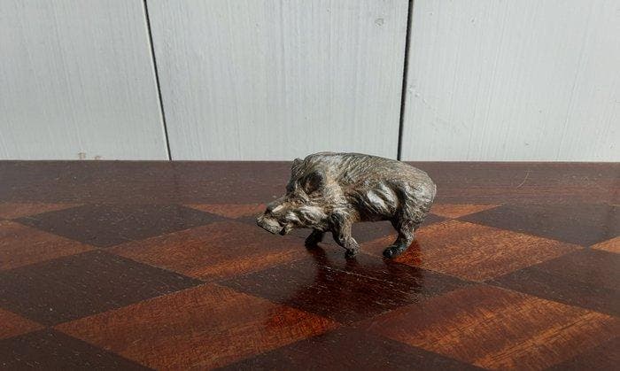 P. Chenet - Beeld, everzwijn - 4 cm - Brons, Antiek en Kunst, Curiosa en Brocante