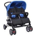 vidaXL Tweelingwagen staal rood en zwart, Kinderen en Baby's, Kinderwagens en Combinaties, Verzenden, Nieuw