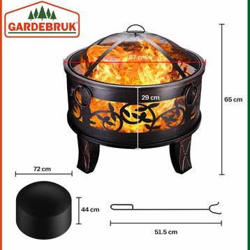 Vuurschaal Rond Ø66cm Antiek Rooster (Barbecue-Vuurkorf), Verzenden, Nieuw