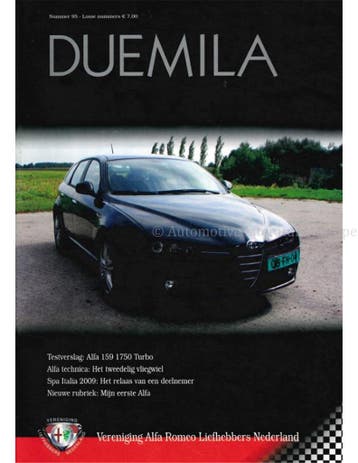 2009 ALFA ROMEO CLUB DUEMILA MAGAZINE 95 NEDERLANDS, Boeken, Nieuw, Alfa Romeo, Author