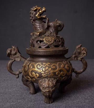 Wierookbrander - Brons - Mythische wezens/ foo dog