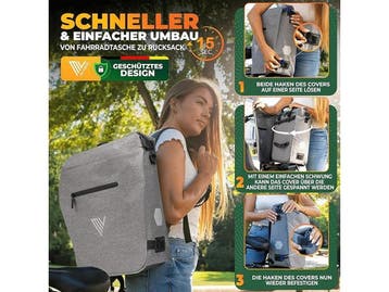 MiVelo Fietstas - 3-in-1 Rugzak & Schoudertas - Waterdicht -, Fietsen en Brommers, Verzenden, Nieuw, MIVELO
