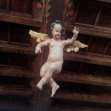 sculptuur, Angelo - XVII secolo - 78 cm - Polychroom hout
