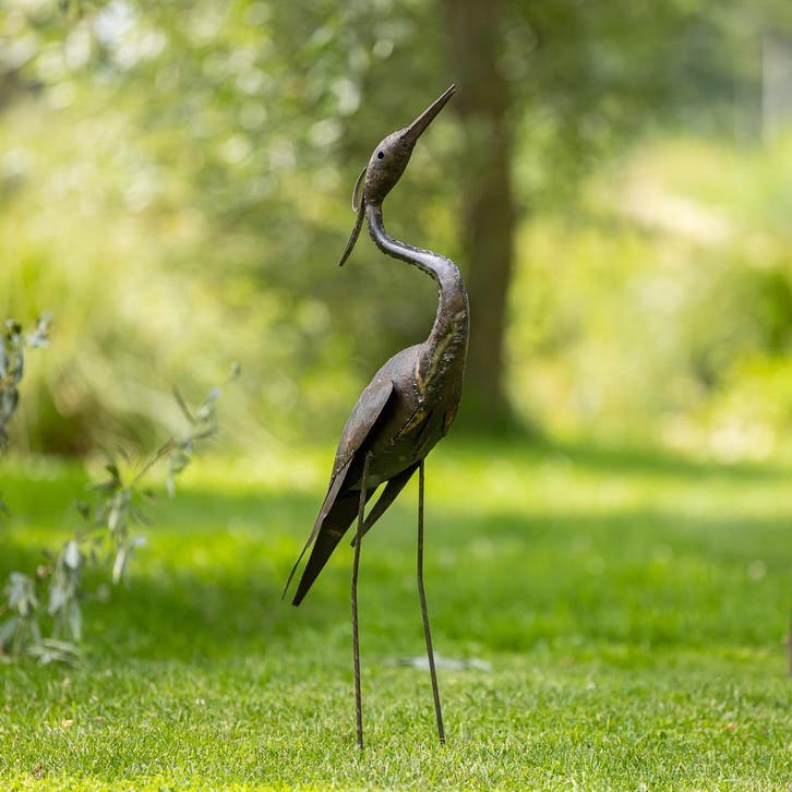Mooievogels.nl - Beeld van een reiger, Antiek en Kunst, Curiosa en Brocante, Ophalen of Verzenden