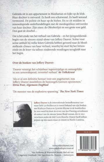 De oktoberlijst 9789000331765 Jeffery Deaver, Verzenden, Gelezen, Jeffery Deaver