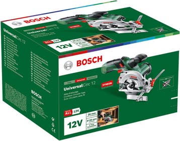 Bosch UniversalCirc 12 Accu Cirkelzaag - Inclusief zaagblad, Ophalen of Verzenden, Zo goed als nieuw