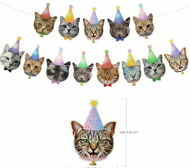 Poezen slinger Happy Birthday Cats XL, Dieren en Toebehoren, Katten-accessoires, Nieuw, Verzenden