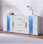 Witte Dressoirkast met LED Verlichting – Modern 140x35x70 cm, Huis en Inrichting, Kasten | Ladekasten, Verzenden, Nieuw