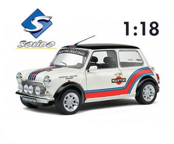 Solido 1:18 - Modelauto - Mini Cooper Sport Martini, Hobby en Vrije tijd, Nieuw