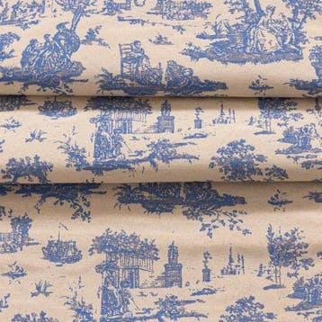 BA074 - Toile de Jouy Gobelin Azzurro – Zware stof voor