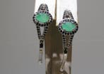 Smaragd Oorbellen - Hoogte: 18 mm - Breedte: 18.2 mm- 4.2 g