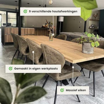 Houten tafelblad - 4cm dik eiken - Rechte afwerking, Huis en Inrichting, Verzenden, Nieuw