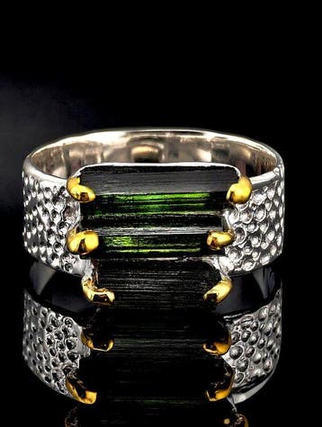 Moderne tourmalijn sieraden - ring van 925 sterlingzilver -