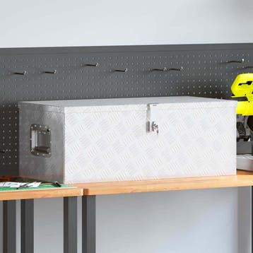 vidaXL Opbergbox 80x39x30 cm aluminium zilverkleurig, Verzenden, Nieuw