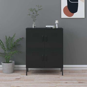 vidaXL Opbergkast 80x35x101,5 cm staal zwart, Verzenden, Nieuw